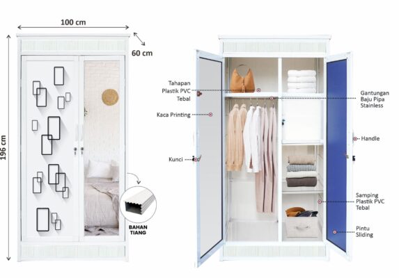 Lemari Aluminium PVC H&M dari Cahaya Timur